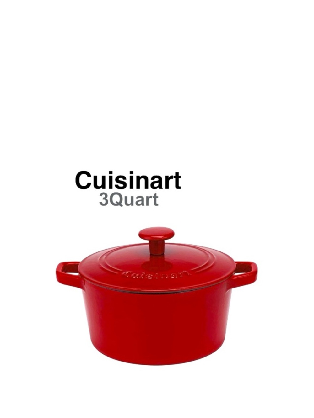 Cuisinart Chef's Classic 3qt Red Enameled Cast Iron Round Casserole with Cover⭐️
